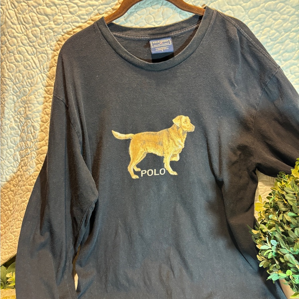 Ralph Lauren Blue Label Black Long Sleeve with Gold Polo Dog